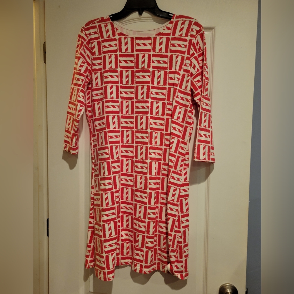 Red and white Mahi Gold Dress